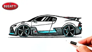 How to draw a Bugatti Divo car