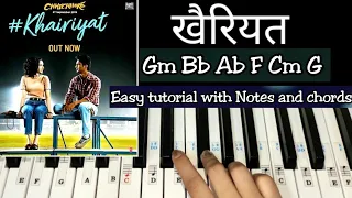 Khairiyat - Easy Piano Tutorial With Notations and Chords | Chhichhore, Arijit Singh, Shushant