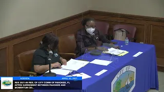 City of Pahokee, FL April 30, 2021 Special Commission Meeting