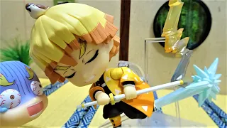 鬼滅の刃ねんどろいど我妻善逸 チュン太郎を頭に乗せたり顔を交換できるよ！雷の呼吸「壱ノ型 霹靂一閃」も再現できるよ！