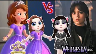 Wednesday Addams 🖤🖤 bloody Mary Jenna Ortega 👻☠️ Vs Sofia the first 🥇 Cosplay 💖✨🤩💙