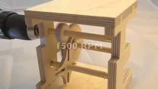 Wooden Geneva Wheel and gears running at 1500 RPM