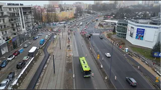 Poland / Olsztyn - Construction of the Tram Line: 12/12/2023 4K 60fps dji mini 3 pro