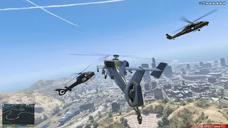 GTA 5 Trevor's FH-1 Hunter Helicopter Rampage + Six Star Escape(RDE 3.1.1)