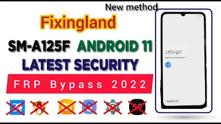 Frp bypass / SAMSUONG A12 (A125f) android 11 U1 FRP bypass / Frp Unlock ADB Method / YouTube 100% OK