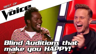 TOP 10 | HAPPY & FUNNY Blind Auditions that make you SMILE in The Voice