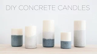 DIY Candles with Concrete Bases