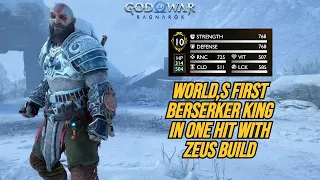 WORLD'S FIRST - BERSERKER KING IN ONE HIT WITH ZEUS BUILD - God Of War Ragnarok