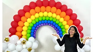 Giant Rainbow Arch Making for Birthday