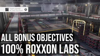 100% All Roxxon Labs - All Bonus Objectives & Underground Caches - Spider-Man Miles Morales