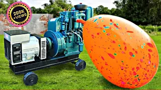 Monster Balloon Vs  Diesal Engine - Super Big Size Balloon Create