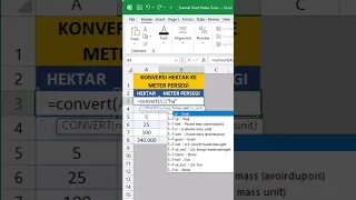 KONVERSI LUAS HEKTAR KE METER PERSEGI DI EXCEL #shorts #excel #exceltips