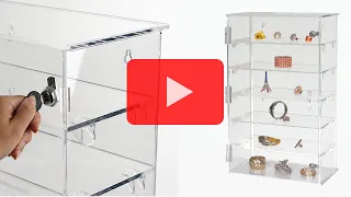 Clear Acrylic Showcase With Key Locks & 5 Shelves