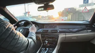 BMW F01 730d POV - Morning work commute (with nice sunrise)