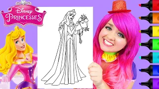 Coloring Princess Aurora Disney Sleeping Beauty Coloring Page Prismacolor Markers | KiMMi THE CLOWN