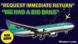 Aer Lingus Airbus A333 declared PAN-PAN | Real ATC with a compressor stall after takeoff.