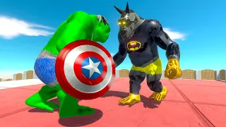 HULK GORO vs BATMAN vs SPIDERMAN T-REX DEATH RUN - Animal Revolt Battle Simulator