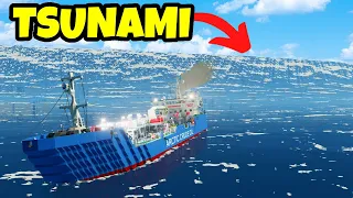 TSUNAMI Swallows Massive Oil Tanker | Stormworks Sinking Ship SUrvival