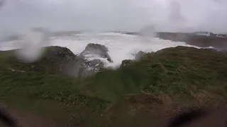 Tempête bella à Doëlan en Bretagne dans le Finistère 27 décembre 2020 filmée avec une Gopro .