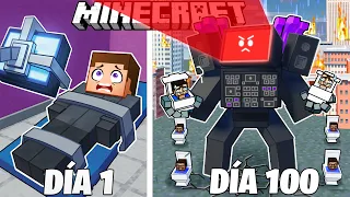 SOBREVIVÍ 100 DÍAS como HOMBRE TELE en MINECRAFT HARDCORE!