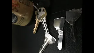 Making a key out of a tin can
