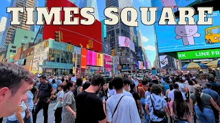 NEW YORK CITY Walking Tour - Times Square Labor Day Weekend [PACKED CROWDS] 4K