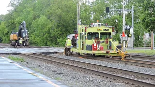 CSX MOW Crew Replacing Old Rail On South Side Of Track Two In Fairport, NY 5-29-17