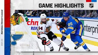 Blackhawks @ Blues 2/12/22 l NHL Highlights