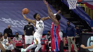 Joel Embiid Laughs At Donovan Mitchell After He Tried To Dunk On Him