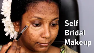 Self Bridal Makeup / Pigmentation Skin Makeup/ Summer Bridal Makeup /Affordable  Makeup/ Self Makeup