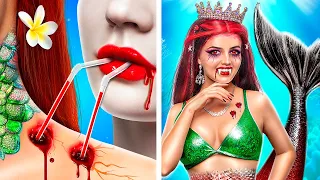 How to Become a Mermaid Vampire! Vampire Bit a Mermaid!