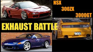 JAPAN V6 DRAMATIC EXHAUST BATTLE: HONDA NSX vs NISSAN 300ZX vs MITSUBISHI 3000GT