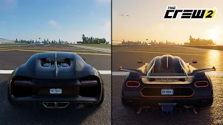 The Crew 2 | Bugatti Chiron 2017 vs. Koenigsegg One:1 2014 Performance and Sound Comparison