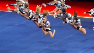 Cheer Extreme Cougars WINS NCA after MUSIC CUTS OFF!! INSPIRING ~ AMAZING