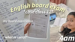 My ENGLISH BOARD EXAM VLOG! *cbse class 12th* | My board exam experience + what to carry? 4am 📖