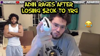 Adin RAGES & BREAKS Controller After Losing $20,000 To YRG on Splitgate 😂