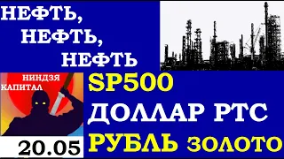 20.05.Вечерка.Курс ДОЛЛАРА.НЕФТЬ.ЗОЛОТО. VIX. SP500. Курс РУБЛЯ. Трейдинг.Инвестиции