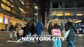 NEW YORK CITY - Manhattan Winter Season, 6th Avenue, 57th Street and 5th Avenue, Travel, USA, 4K