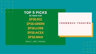 Top 5 Picks w/ Trade Plan (March 1, 2021)