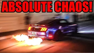 THIS CAR MEET QUICKLY TURNED TO CHAOS! (BURNOUTS, FLAMES, and Other Shenanigans!)