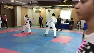 Women's Kumite in the Delhi State Karate championship 2024.