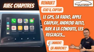 Renault Clio 5, nouveau Captur, L'écran GPS 7", Apple Carplay, Android Auto, la radio, les réglages