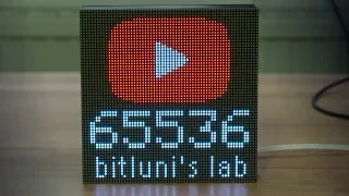 YouTube Button - Nerd Level [ESP8266, RGB LED Matrix]