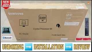 SAMSUNG UA43AU7600KXXL 2023 || 43 Inch Crystal HDR Tizen Smart Tv Unboxing & Review || Complete Demo