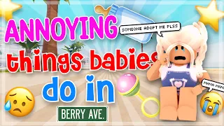 Annoying things BABIES do in BERRY AVENUE! | Roblox Berry Avenue