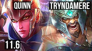 QUINN vs TRYNDAMERE (TOP) | Rank 1 Quinn, 6 solo kills | TR Grandmaster | v11.6