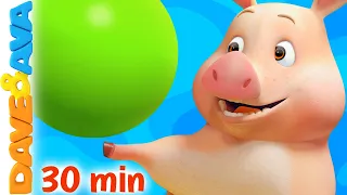 🐽 Color Song - This Little Piggy and More Nursery Rhymes | Learn Colors with Dave and Ava 🐽