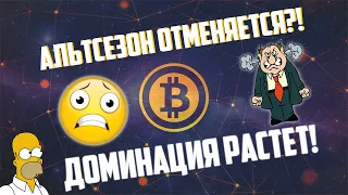 ДОМИНАЦИЯ ПРОДОЛЖАЕТ РАСТИ - АЛЬТСЕЗОНА УЖЕ НЕ БУДЕТ? РАЗБОР СИТУАЦИИИ НА РЫНКЕ! БОНУС - ВАШИ МОНЕТЫ