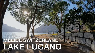 MELIDE SWITZERLAND/LAKE LUGANO WALKING TOUR IN 4K