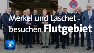 Nach Hochwasserkatastrophe: Merkel und Laschet besuchen Flutgebiete in NRW